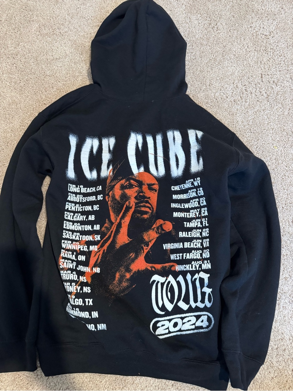 Ice Cube 2024 Tour Black Graphic Crewneck Hoodie